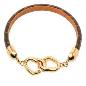 LOUIS VUITTON Brown Monogram Charm Bracelet